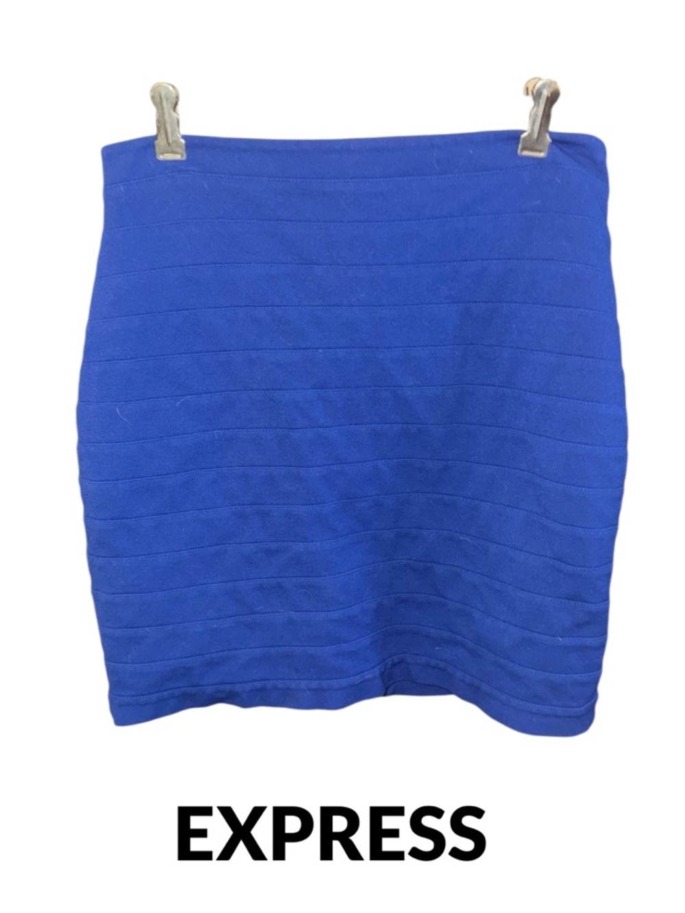 Express Cobalt Blue Bandage Mini Skirt
